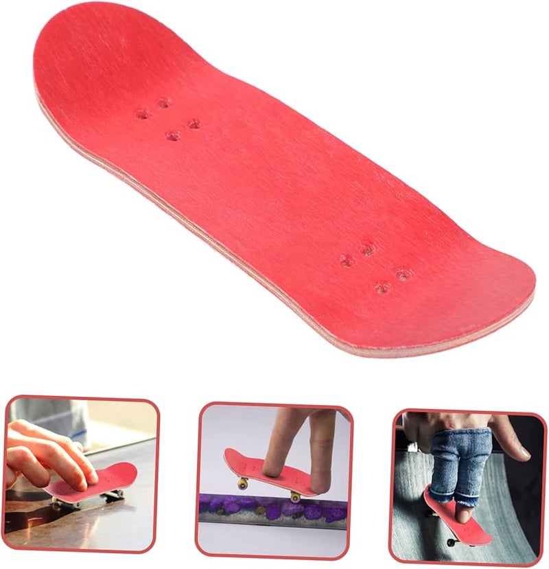 Red Professional Wooden Finger Skateboard Dual Sided Stained Maple Deck for Fingertip Movement and Early Education - Image 5